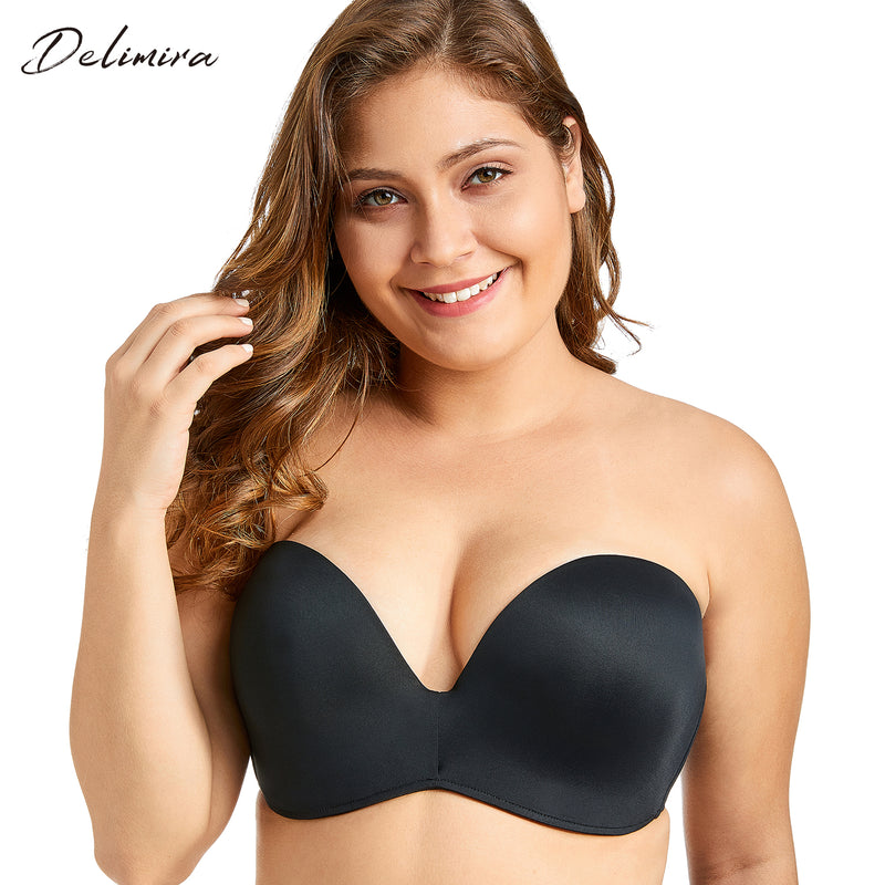 delimira women's slightly lined custom lift seamless strapless bra