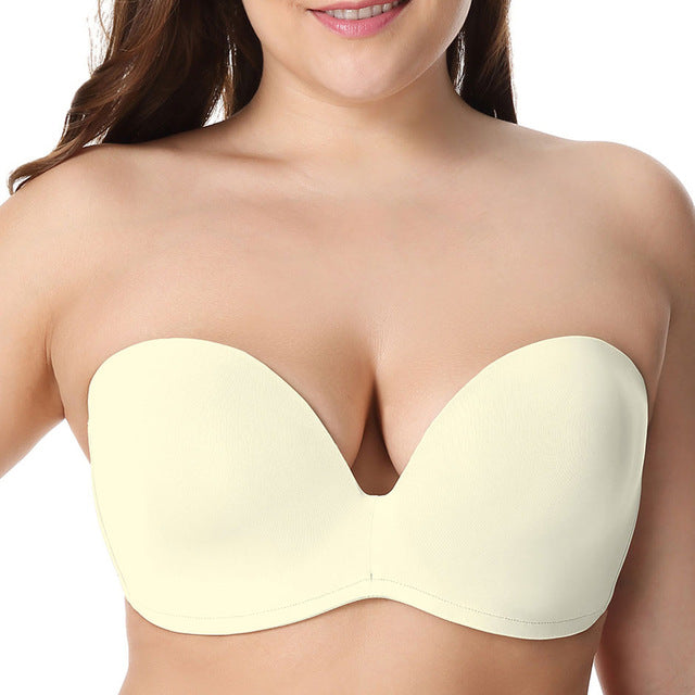 delimira women's slightly lined custom lift seamless strapless bra