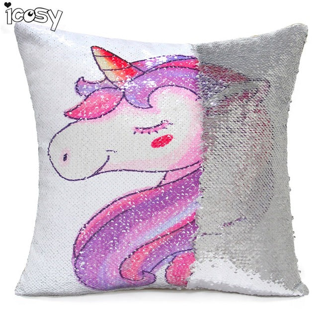 reversible sequins unicorn cushion cover 40*40 decorative mermaid 400mm*400mm / type 2