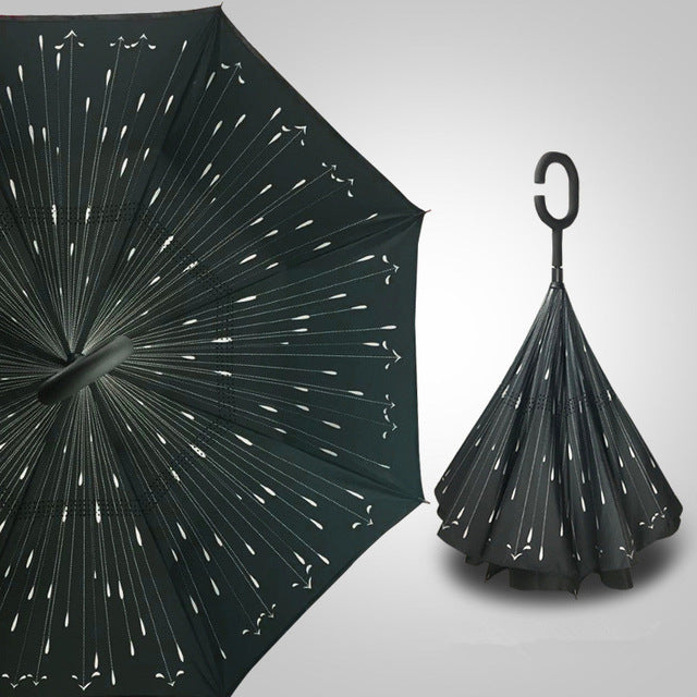 new design double layer inverted umbrella self stand umbrella rain reverse car umbrellas drop shipping 5