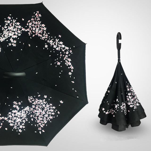new design double layer inverted umbrella self stand umbrella rain reverse car umbrellas drop shipping 7