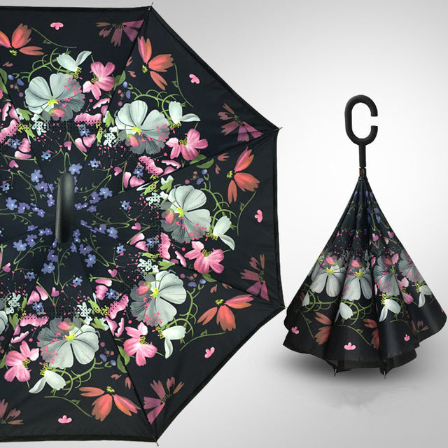 new design double layer inverted umbrella self stand umbrella rain reverse car umbrellas drop shipping 9