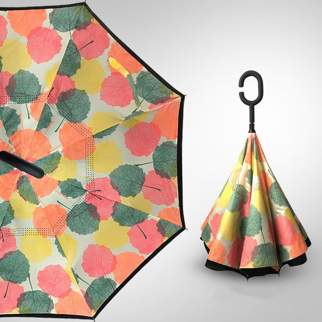 new design double layer inverted umbrella self stand umbrella rain reverse car umbrellas drop shipping 24