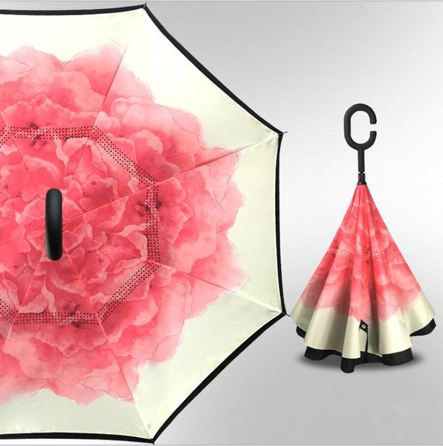 new design double layer inverted umbrella self stand umbrella rain reverse car umbrellas drop shipping 16