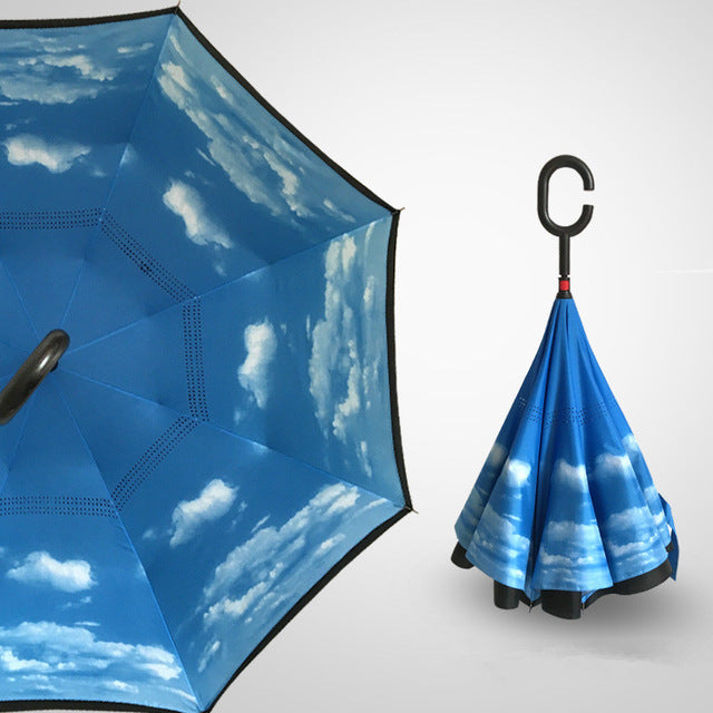 new design double layer inverted umbrella self stand umbrella rain reverse car umbrellas drop shipping 22