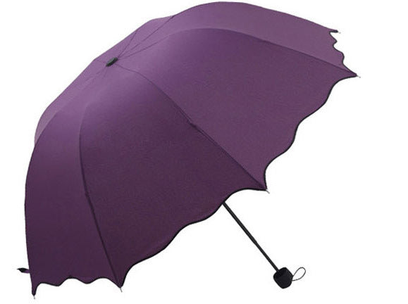 new non-automatic umbrella rain women folding cute flouncing lace female umbrellas adults colors purple