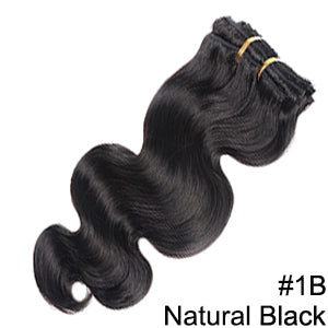 90g to 120g body wave brazilian machine made remy hair #1 #1b #2 #4 #8 clip in hair extensions 16 to 22 human hair clips