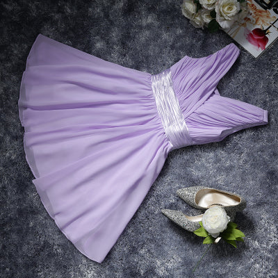 v-neck evening dress simple solid color pleat chiffon vestidos de festa prom dresses tailor custom made