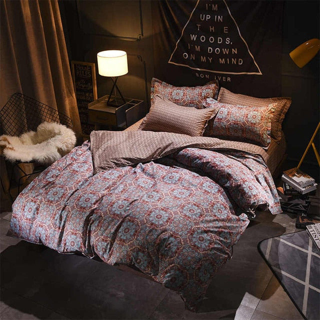 european vintage style bedding set mandala print