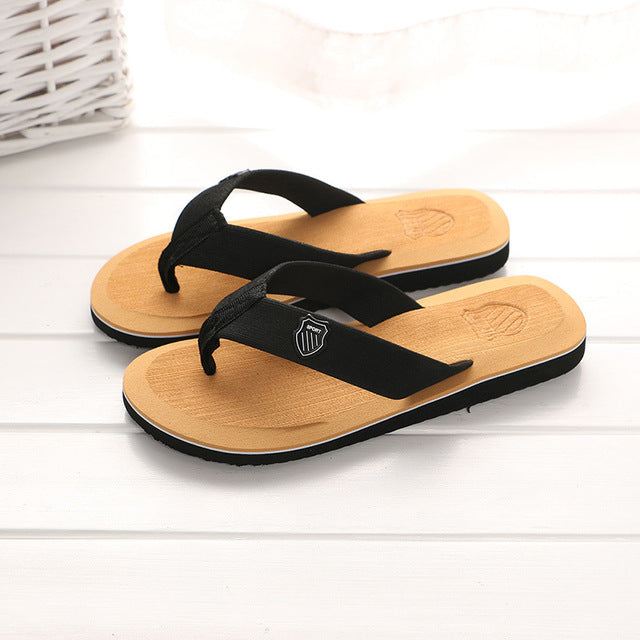 kesmall new arrival summer men flip flops high quality beach sandals non-slide male slippers zapatos hombre casual shoes