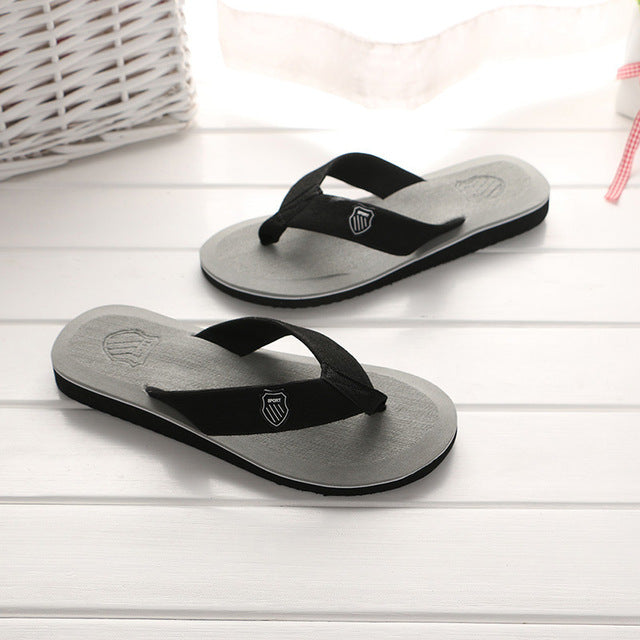 kesmall new arrival summer men flip flops high quality beach sandals non-slide male slippers zapatos hombre casual shoes