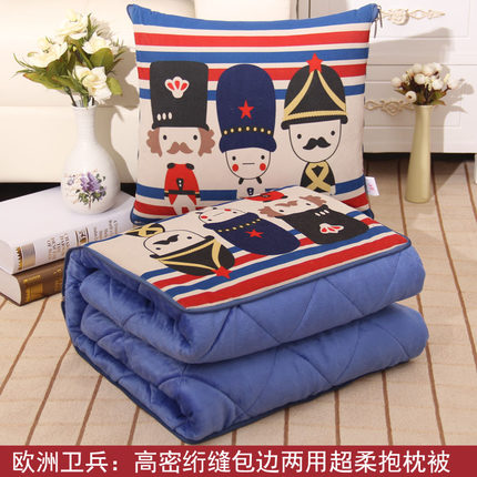 european - style dual - use portable pillow quilt car office nap pillow folded waist pad a / open size 110x150cm