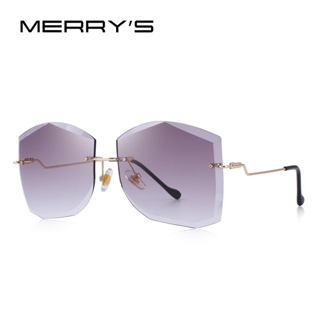 merry's design women classic rimless sunglasses gradient lens 100% uv protection c01 gray