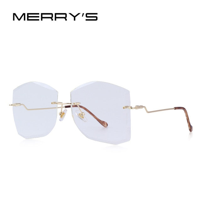 merry's design women classic rimless sunglasses gradient lens 100% uv protection c03 clear