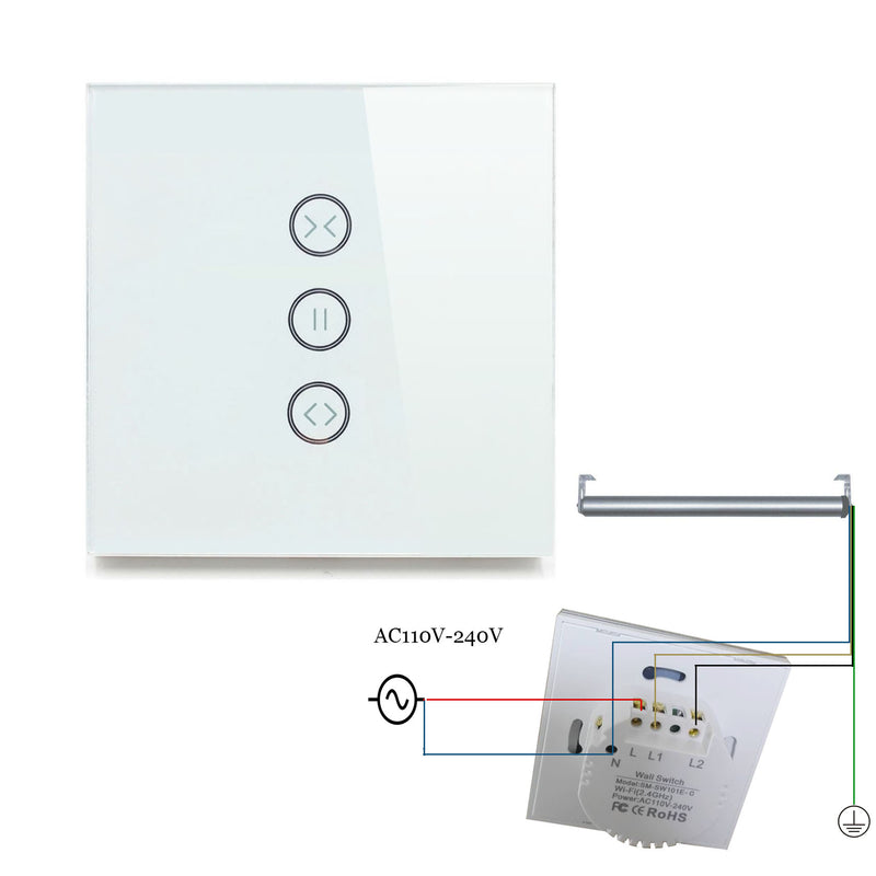 eu type curtain wall switch for standard roller motor with 4 wires work with google home alexa wifi support app control