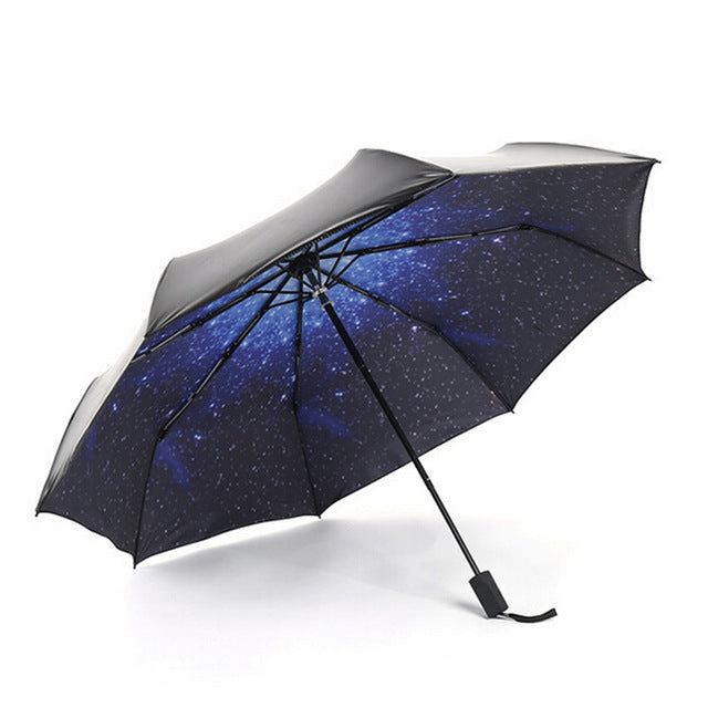 redcolorful umbrella rain women three-folding color coating 3d flower print sunny and rainy umbrella parasol paraguas anti uv30 star