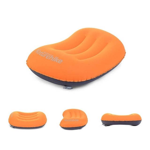 naturehike  inflatable pillow travel air pillow neck camping sleeping gear fast portable orange