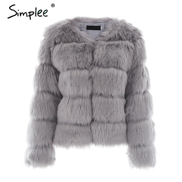 vintage fluffy faux fur coat women short furry fake fur winter outerwear pink coat autumn casual party overcoat