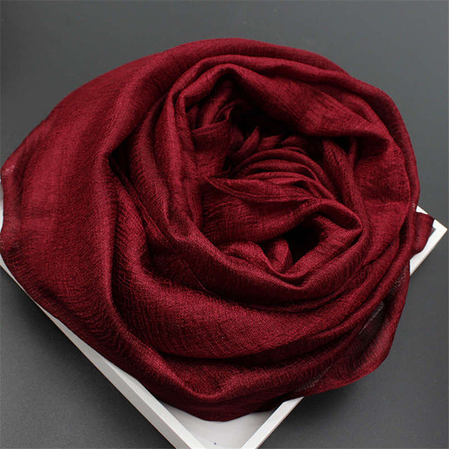 youhan fashion women scarf pure color luxury brand scraf female shawl ladies scarves travel beach pashmina shawl foulard color8