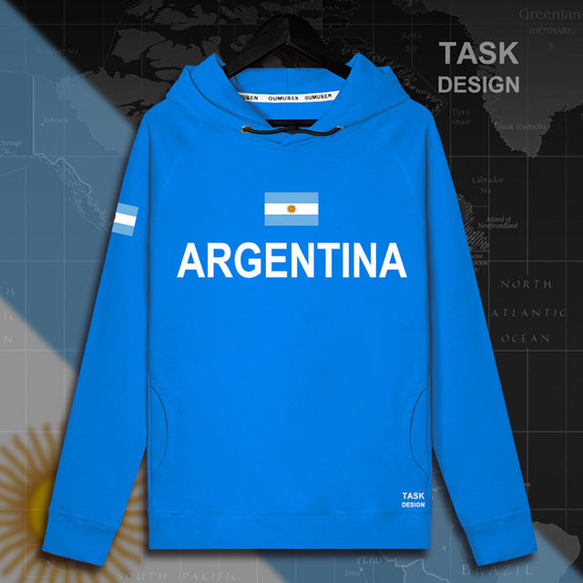 argentina argentine ar mens hoodie pullovers hoodies men sweatshirt thin new streetwear clothing jerseys tracksuit nation flag hooded-brightblue / xs