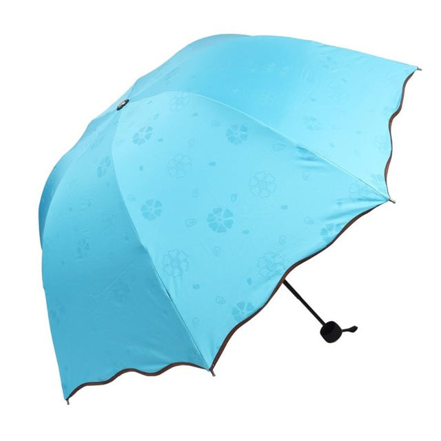 women rain umbrella folding female umbrellas handle comfortable strongly brand for princess blue
