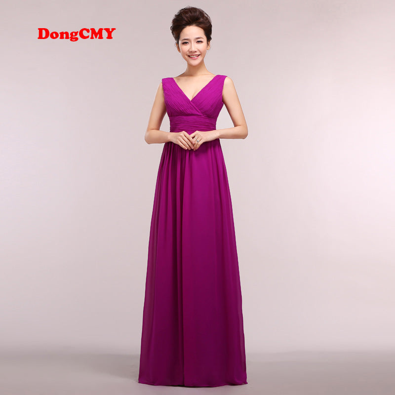 dongcmy evening dress new formal bandage robe de soiree plus size festa chiffon long v-neck party gown