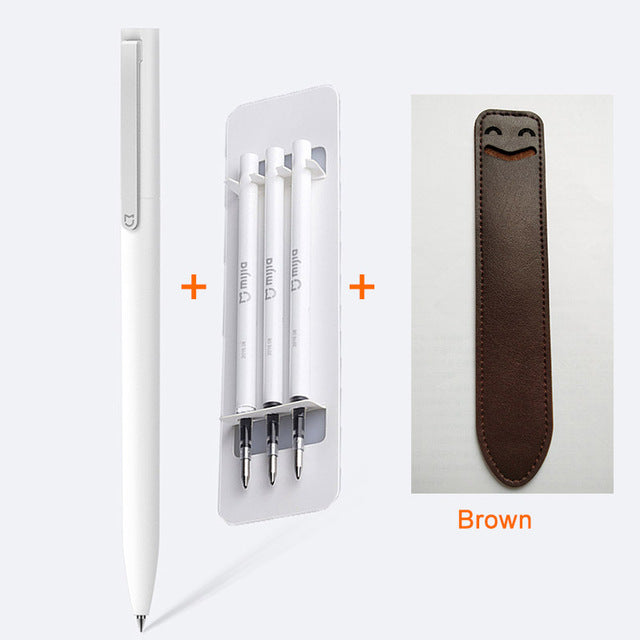 2017 original xiaomi mijia pens mi pens 9.5mm xiaomi signing pens premec smooth switzerland refill mikuni add brown case