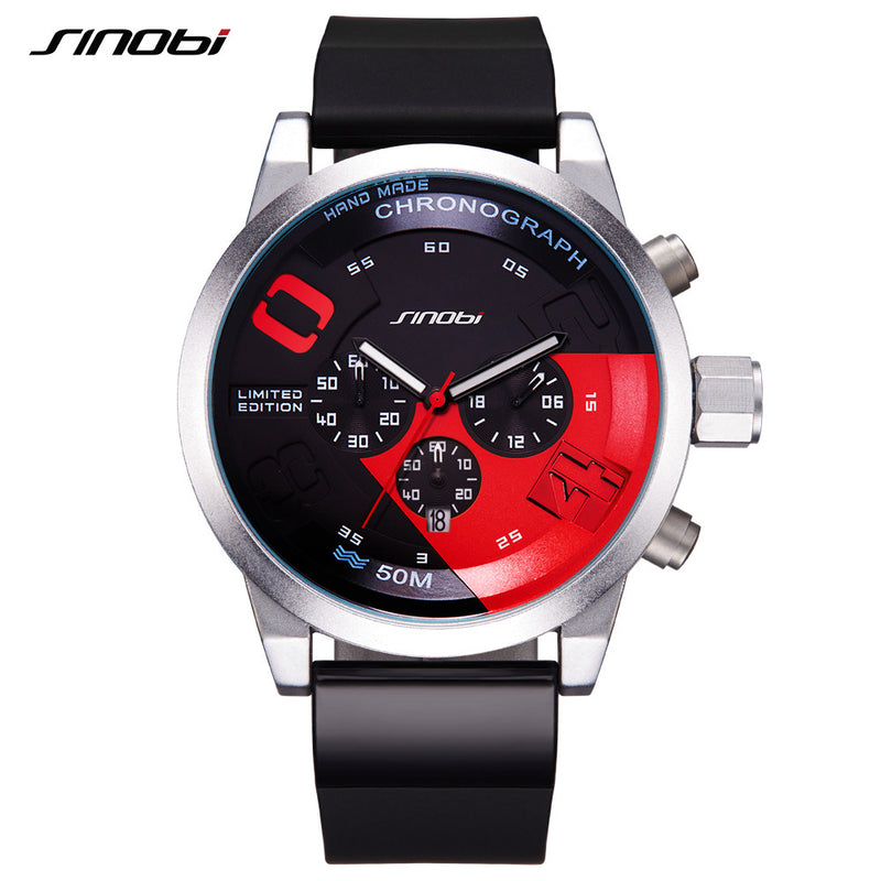 men sports watches relogio masculino waterproof red dial mans chronograph quartz wrist watch new fast & furious