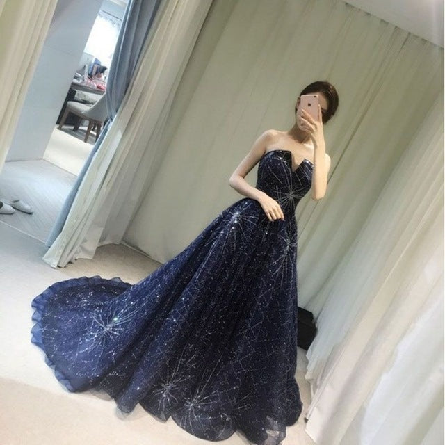 aswomoye new stunning evening dress elegant party dress shinning special occasion dresses strapless