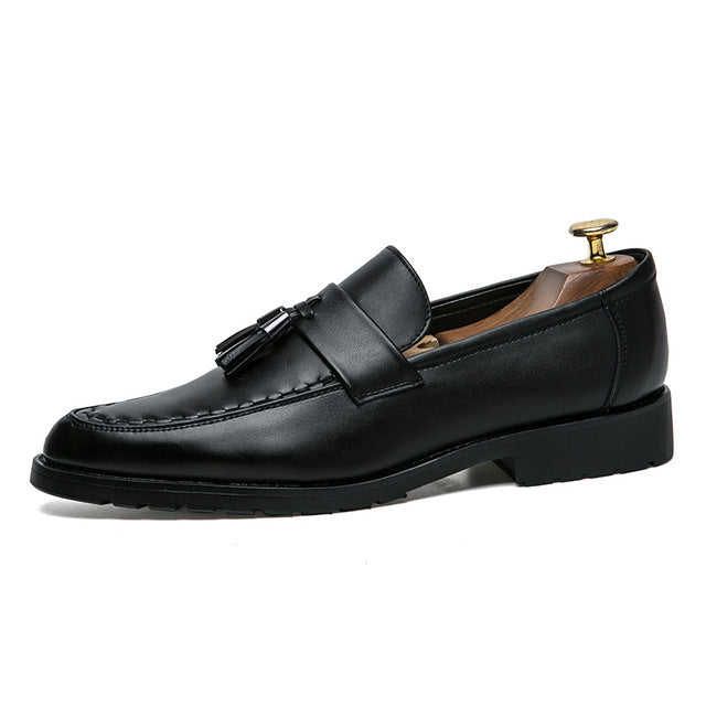 italian tassel business men shoes leather elegant formal dress flats designer office footwear luxury brand oxford shoes for men