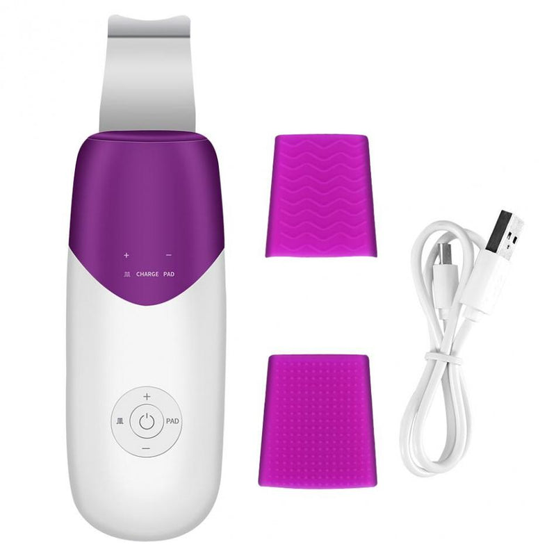 ultrasonic ion therapy skin scrubber facial cleaner spa skin peeling pores deep cleansing cuticles removal face lifting machine