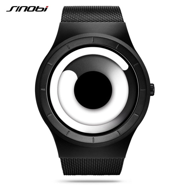 unique vortex concept watch men high quality 316l stainless steel milan band modern trend sport black wrist watches for male hot default title