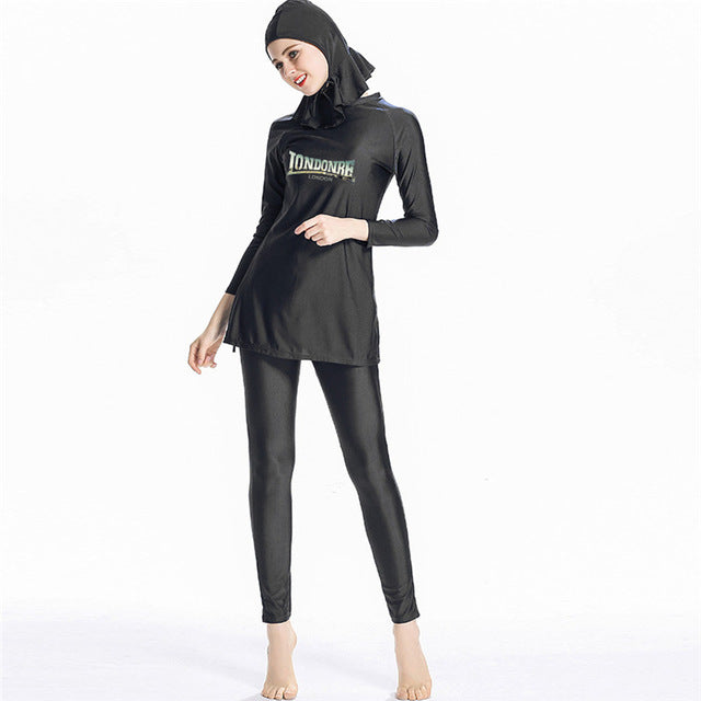 xs-4xl muslim swimwear women modest patchwork full cover long sleeve swimsuit islamic hijab islam burkinis wear bathing suit