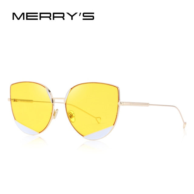 merry's design women classic fashion cat eye sunglasses uv400 protection c03 yellow