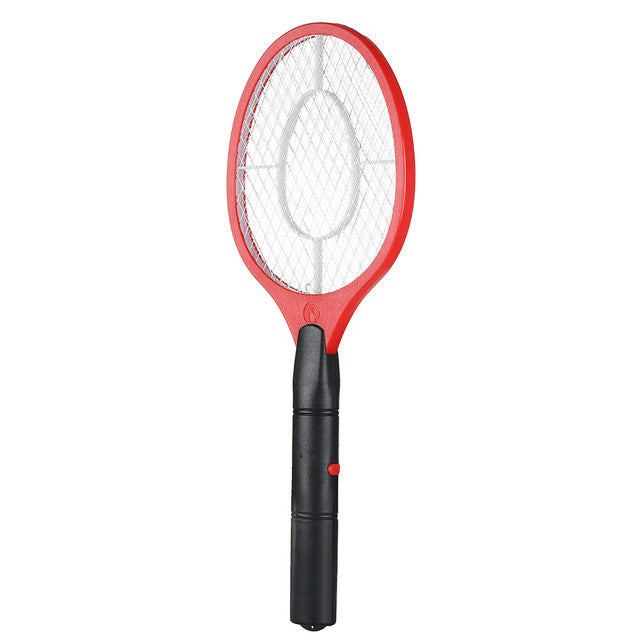 2 aa batteries operated hand racket electric mosquito swatter insect home garden pest bug fly mosquito zapper swatter red