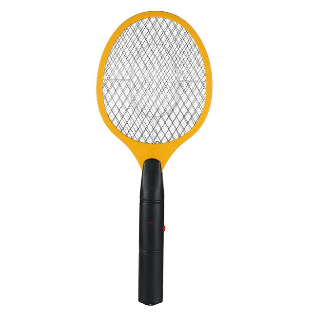 2 aa batteries operated hand racket electric mosquito swatter insect home garden pest bug fly mosquito zapper swatter yellow