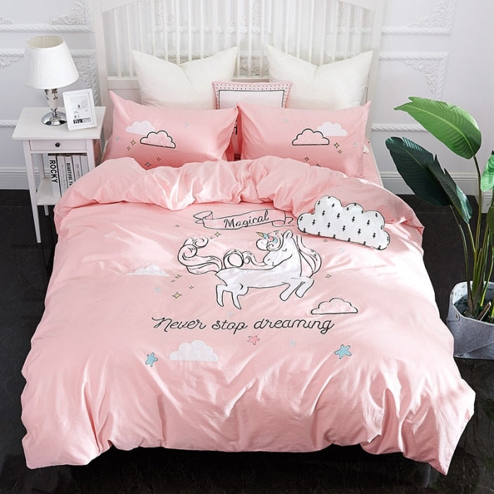 new arrival unicorn bedding sets embroidery bed set