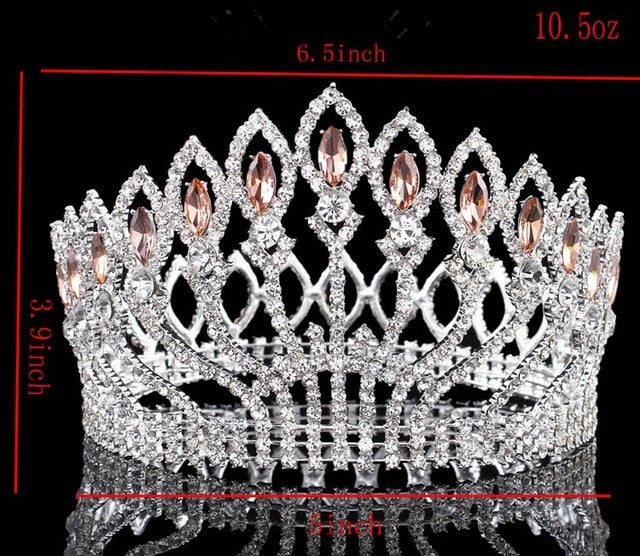 luxurious sparkling crystal baroque queen wedding tiara crown silver brown