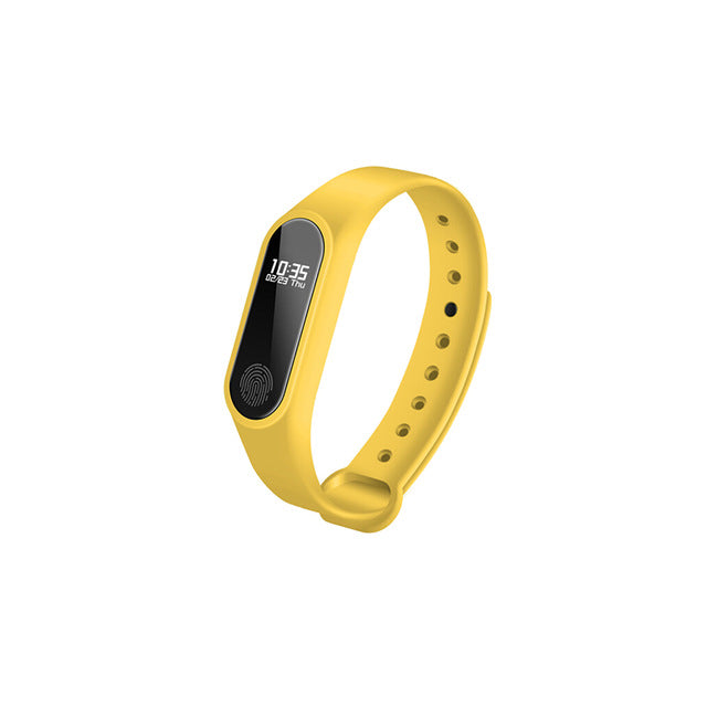 ip67 smart wristband smart watch oled touch screen bt 4.0 bracelet fitness tracker heart rate / sleep monitoring pedometer yellow