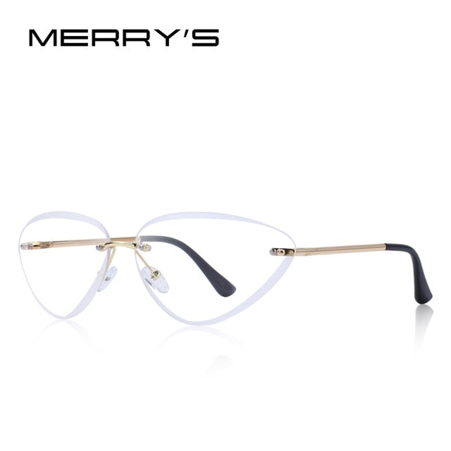 merry's design women rimless cat eye sunglasses gradient lens uv400 protection c07 clear