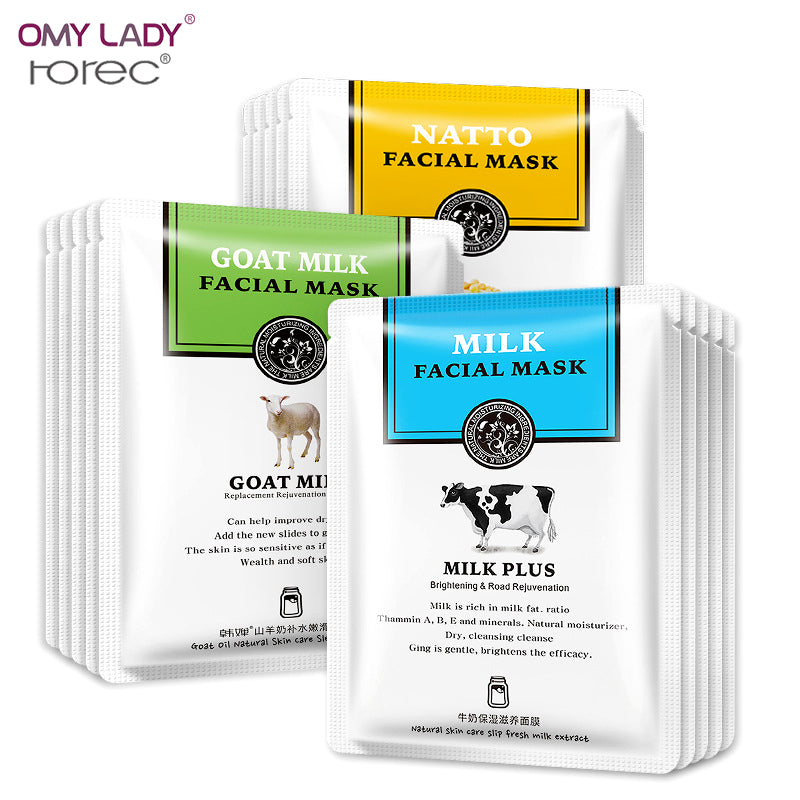 omy lady hanchan milk&goat milk& bean skin care face mask natural hydrating face mask whitening face oil control face mask gel