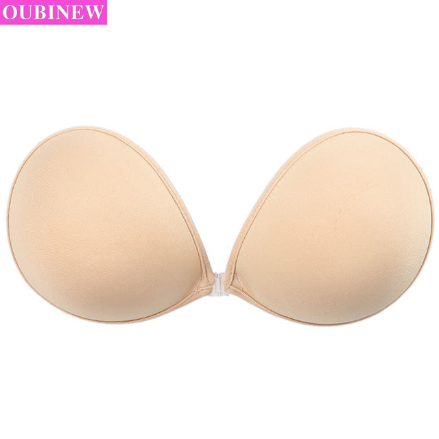 oubinew invisible strapless bra push up bralette sexy bras for bikini wedding women seamless silicone bra stick on self adhesive