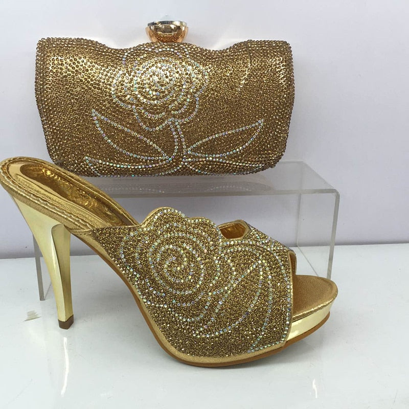 women shoes and bag to match for parties high quality