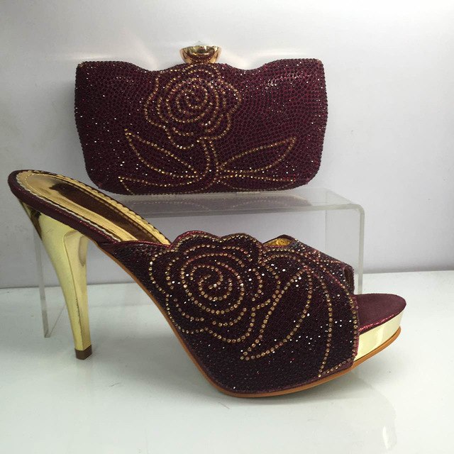 women shoes and bag to match for parties high quality
