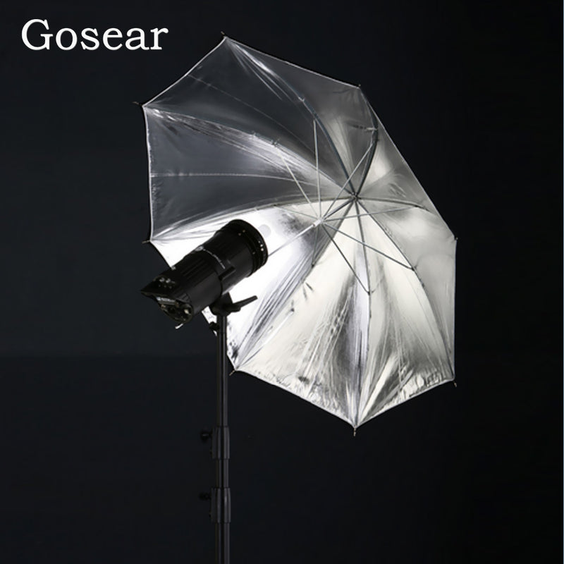 gosear 85cm 33inch double layer black and silver photography diffuser photo studio reflector flash soft umbrella accessories
