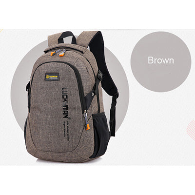 unisex school bag waterproof nylon brand new schoolbag business men women backpack polyester bag shoulder bags computer packsack brown