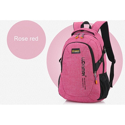 unisex school bag waterproof nylon brand new schoolbag business men women backpack polyester bag shoulder bags computer packsack rose red