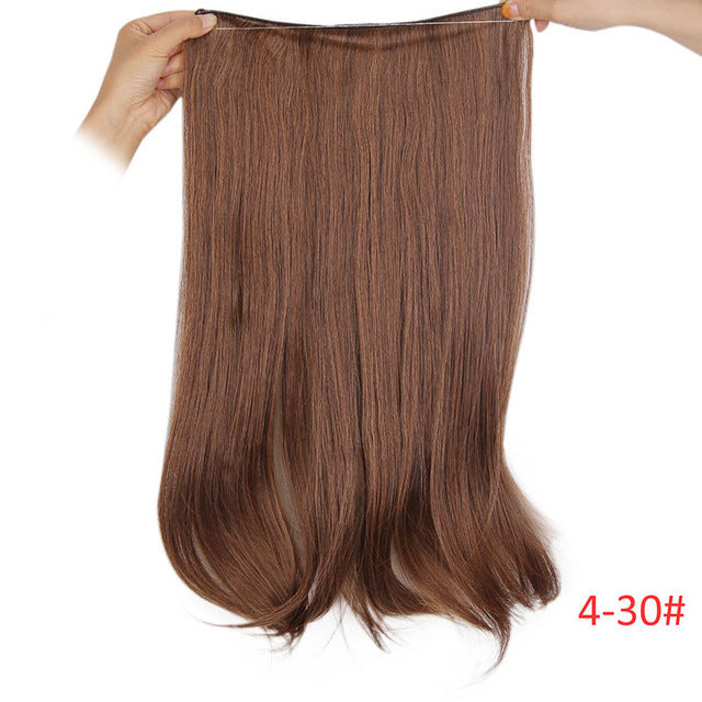 long synthetic hair heat resistant hairpiece fish line straight hair extensions secret invisible hairpieces 6#/27# / 20inches
