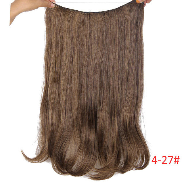 long synthetic hair heat resistant hairpiece fish line straight hair extensions secret invisible hairpieces 22/613# / 20inches
