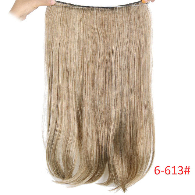 long synthetic hair heat resistant hairpiece fish line straight hair extensions secret invisible hairpieces 119# / 20inches